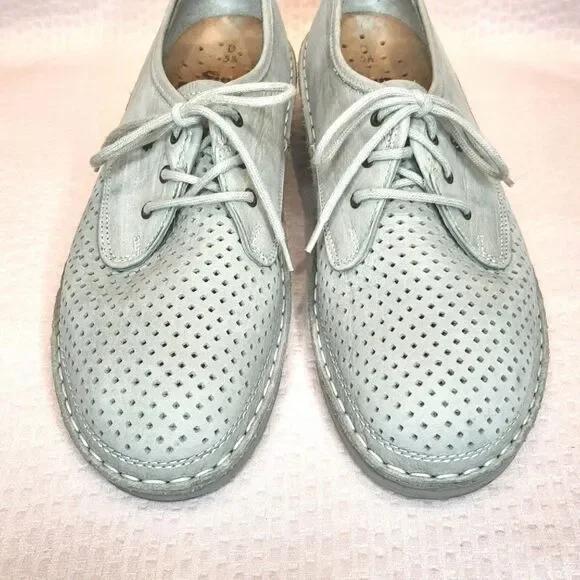 Finn Comfort Shoes Gray Women Size US 8 / UK 5 1/2 Oxford Perforated Germany - Picture 2 of 7